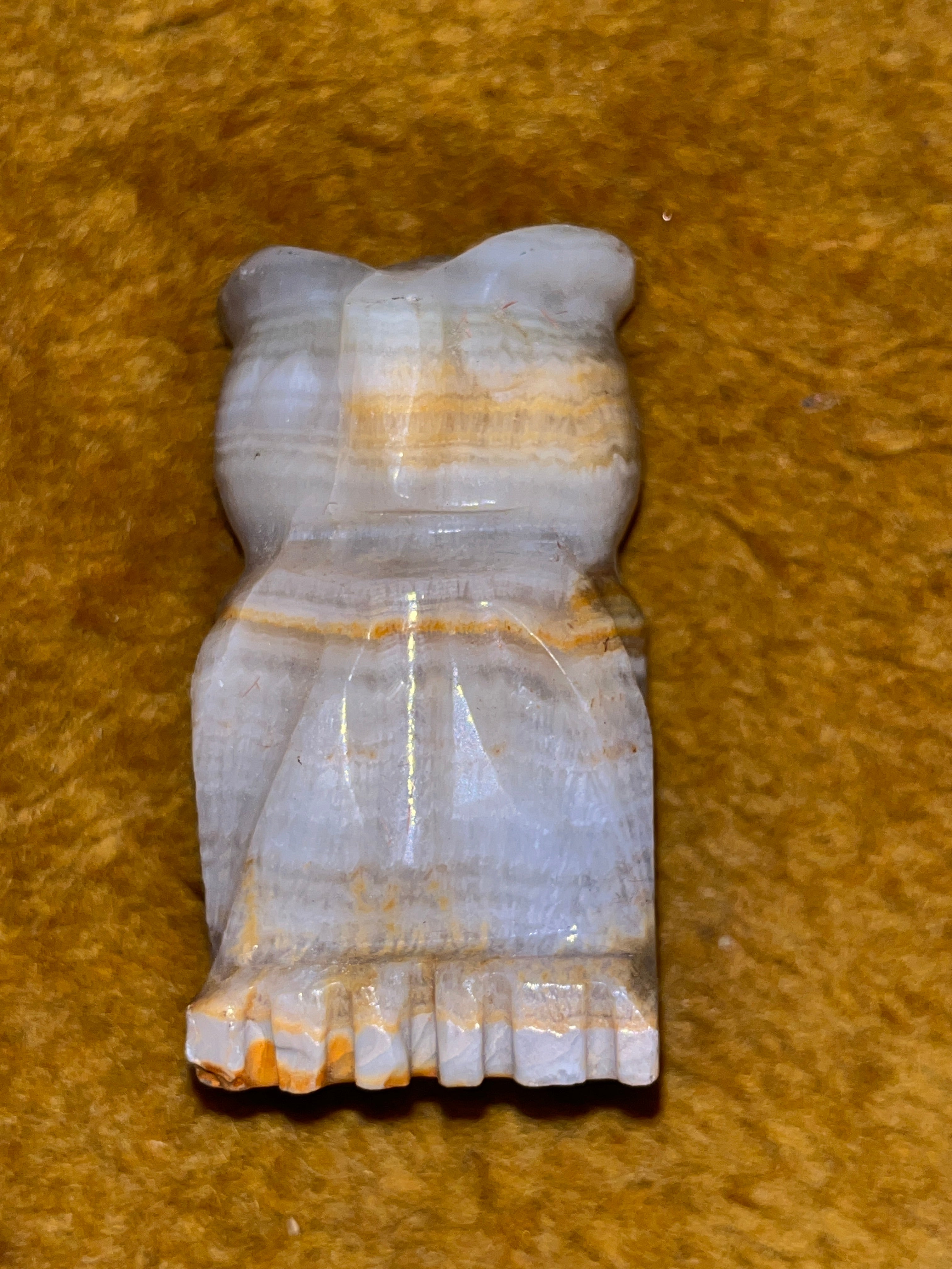 Vintage Mid-Century Mexican Onyx Owl Figurine 3x1 inches pf