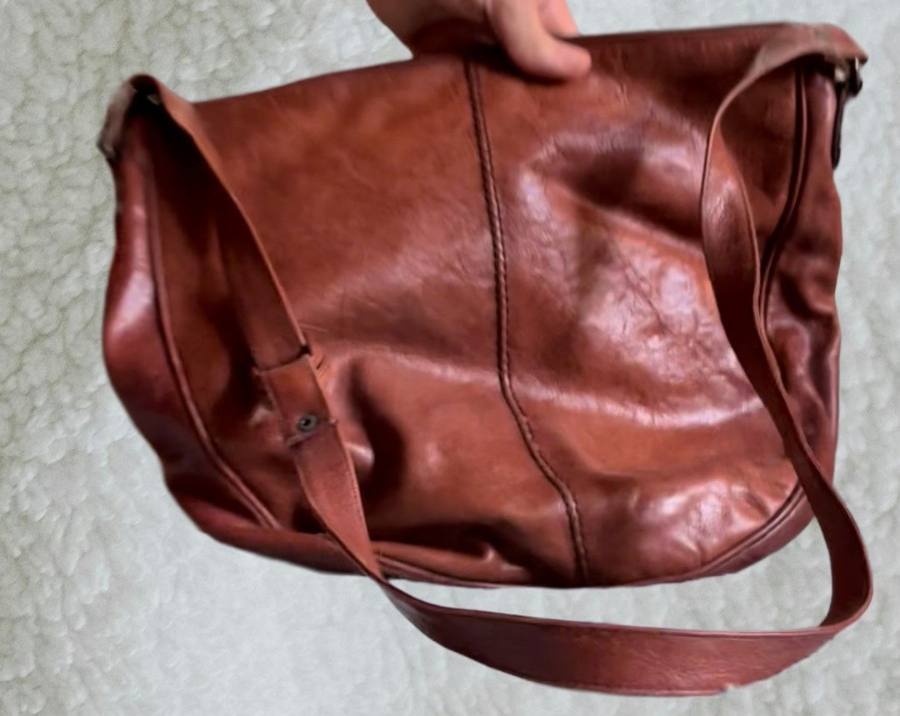 Handmade Artisan Vintage Italian Genuine Leather Shoulder Bag — Late 90s