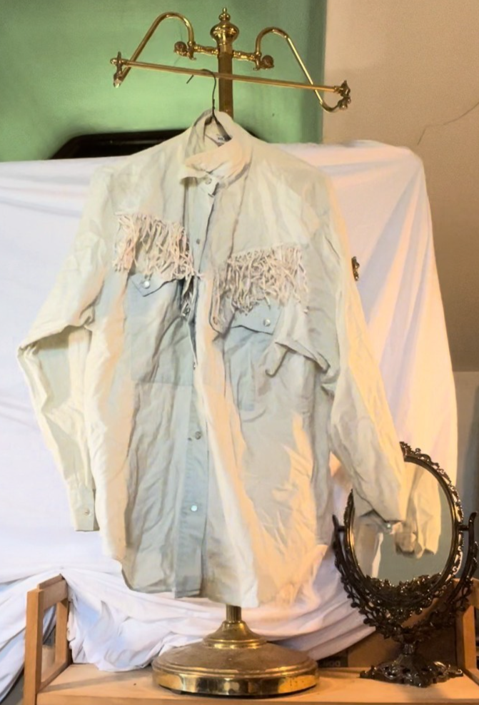 Vintage 70s Palmetto’s Western Fringe Shirt Pearl Snaps Cowboy Rodeo Unisex M