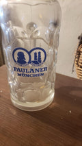 Paulaner Munchen 1 Liter German Beer Stein Mug Rastal Dimpled Glass Oktoberfest
