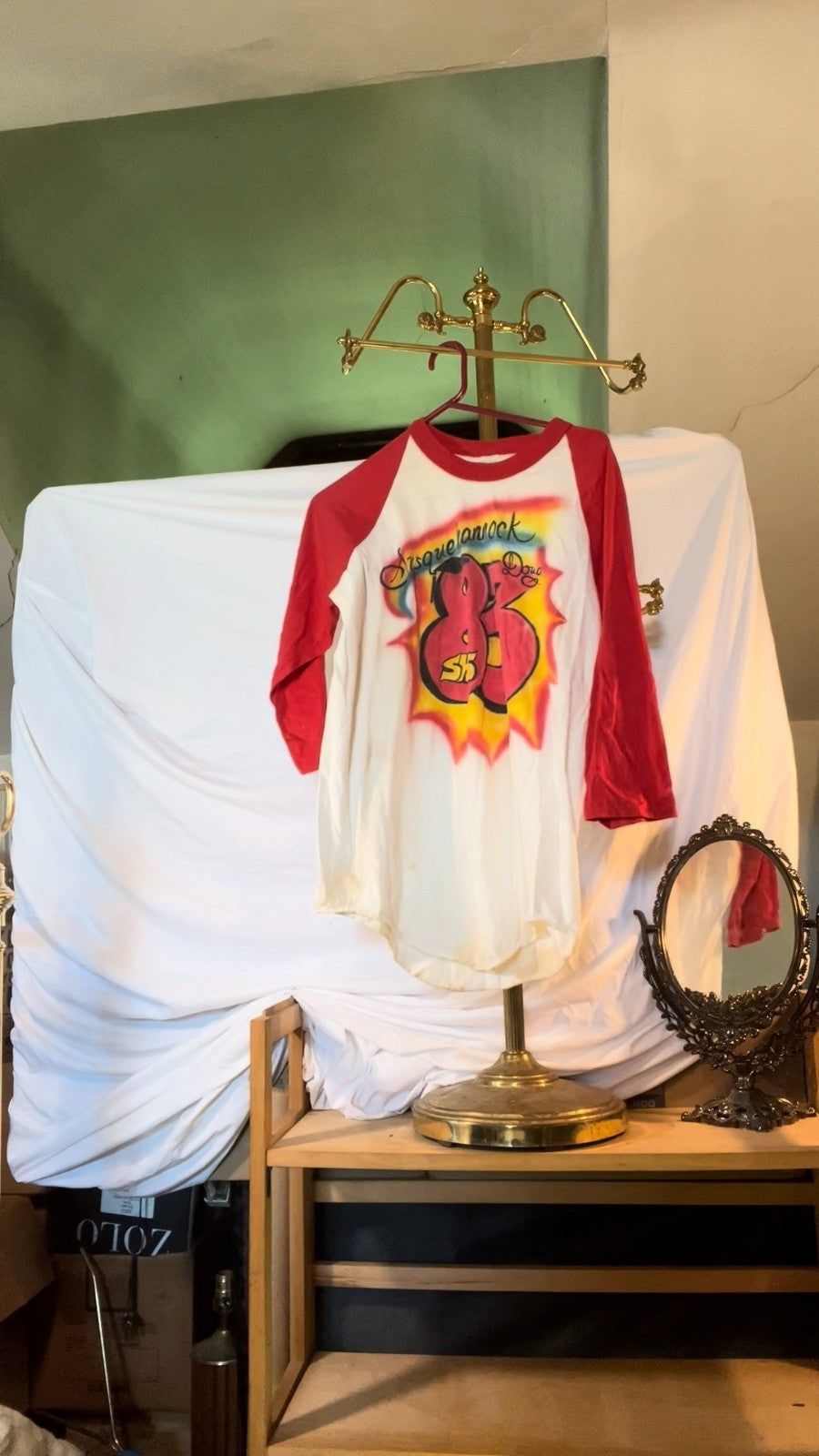 Vintage 1983 Susquehannock High School Airbrush Raglan Shirt – Custom “Doug” – L