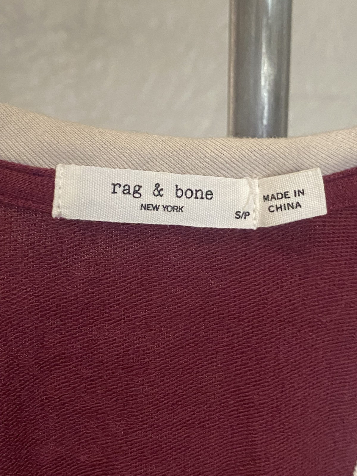 Rag & Bone Maroon Jersey Raglan Tank Dress Small