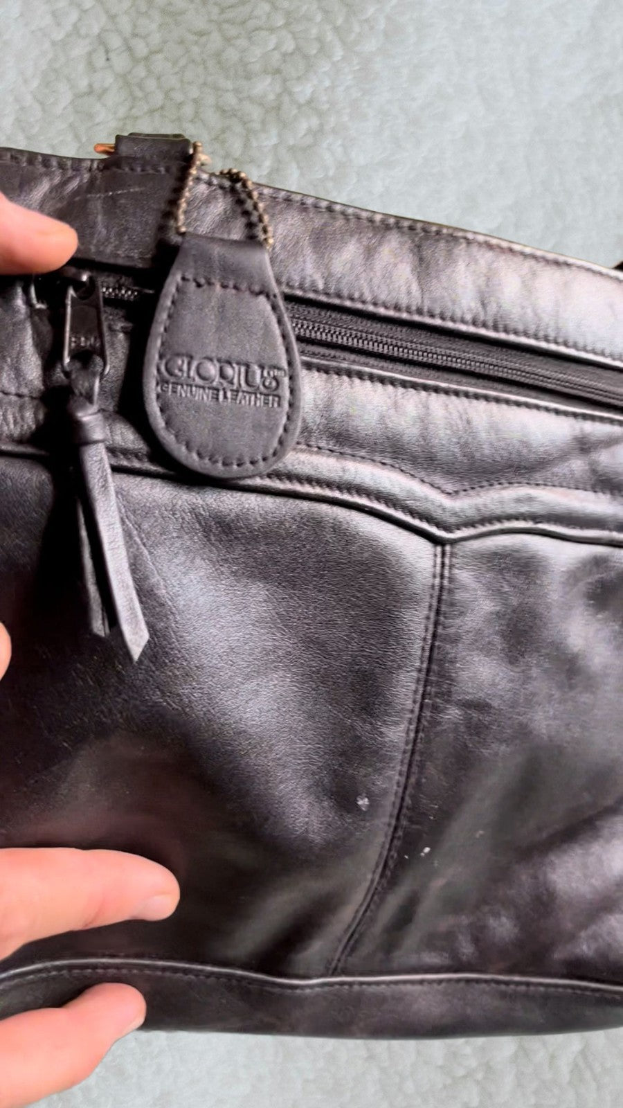 Glorius Genuine Leather Black Purse Vintage With Tag