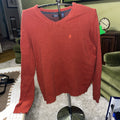 Izod Premium Essentials Sweater Mens XXL orange V-Neck Knit Long Sleeve