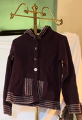 Vintage Lansing Hooded Knit Cardigan Purple Striped 70s 80s Women’s Acrylic