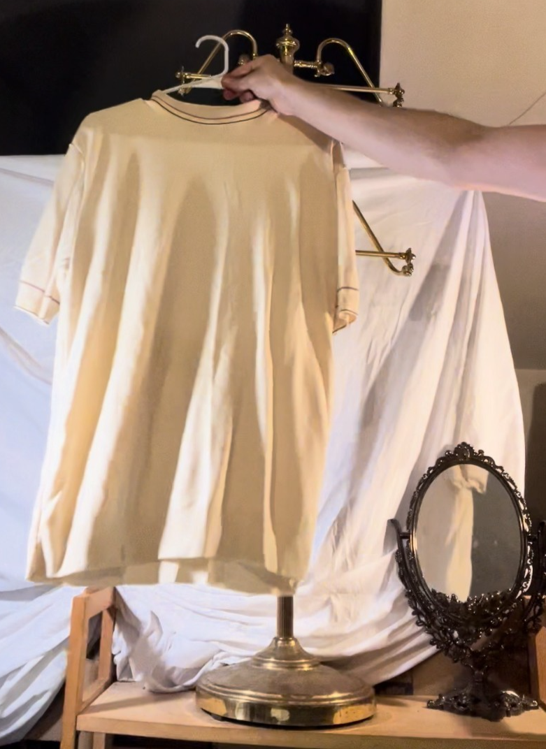 Vintage Arrow Cavalier Knit Polo Shirt L Cream Brown Trim 70s 80s USA