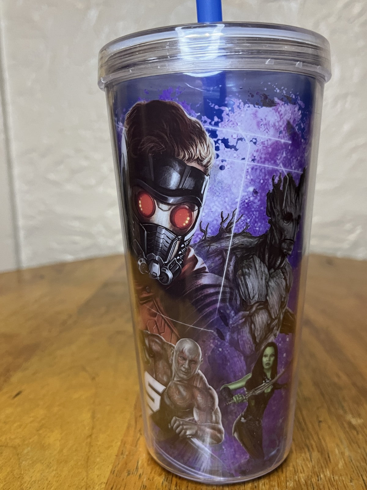 Acrylic Cup W Straw Marvel Guardians Of The Galaxy Cup Promo Art By Zak 16Oz NEW
