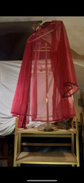 Vintage 60s Red Sheer Robe