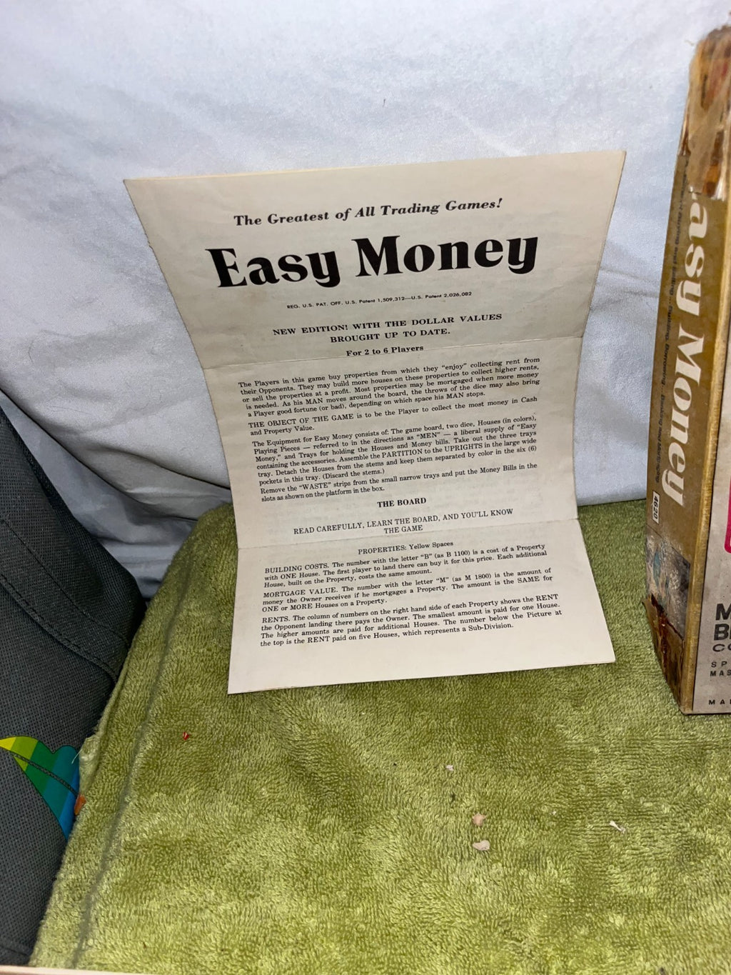 Easy Money Board Game Vintage MB Milton Bradley Used
