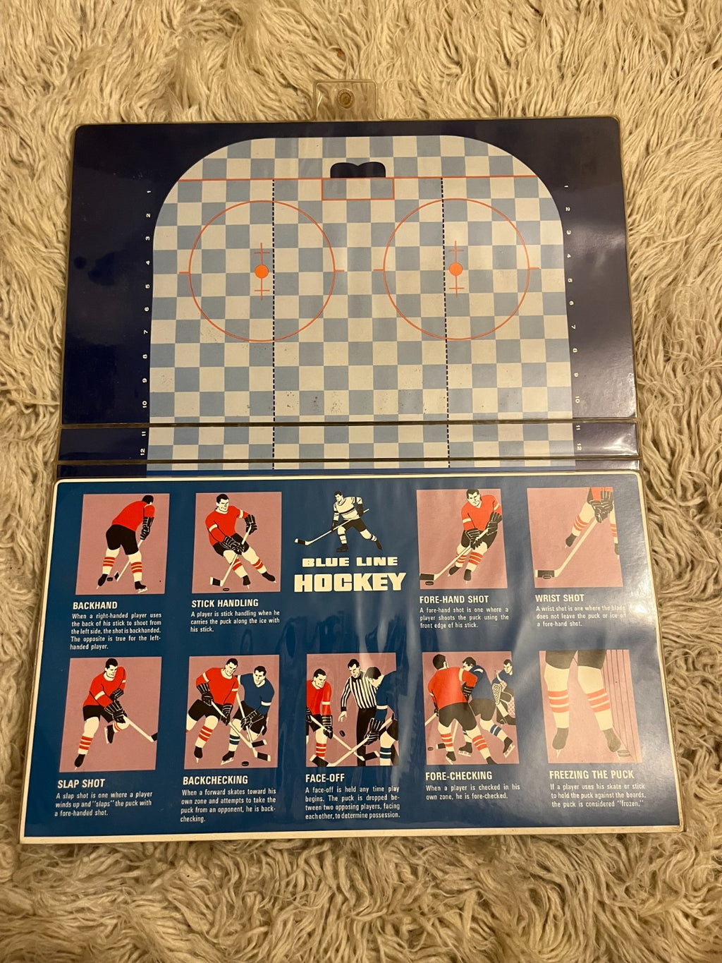 Vintage 1969 Blue Line Hockey Board Game 3M Sports Complete EUC