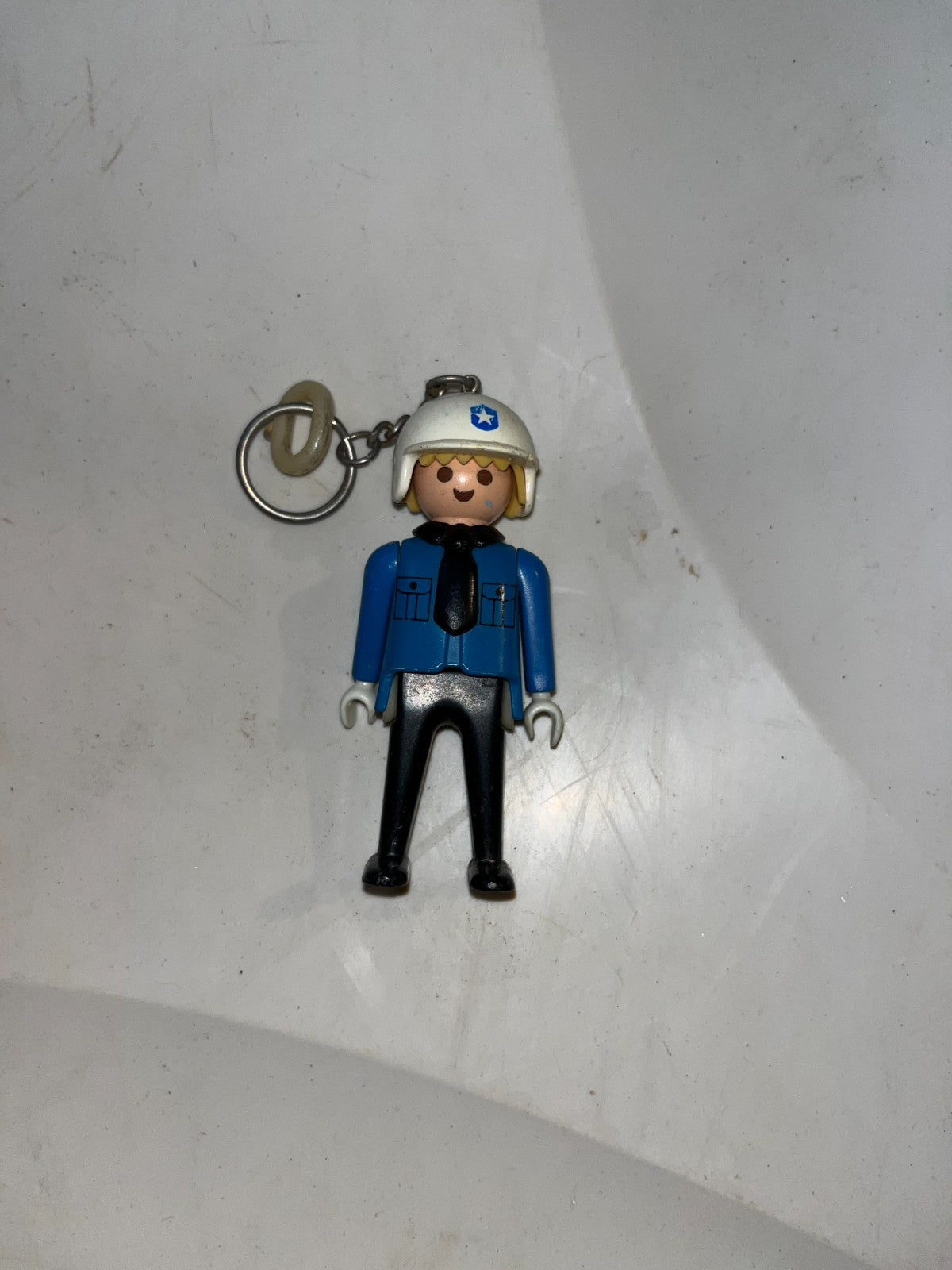 Rare Vintage Advertising Keychain Figurine Playmobil - Policeman
