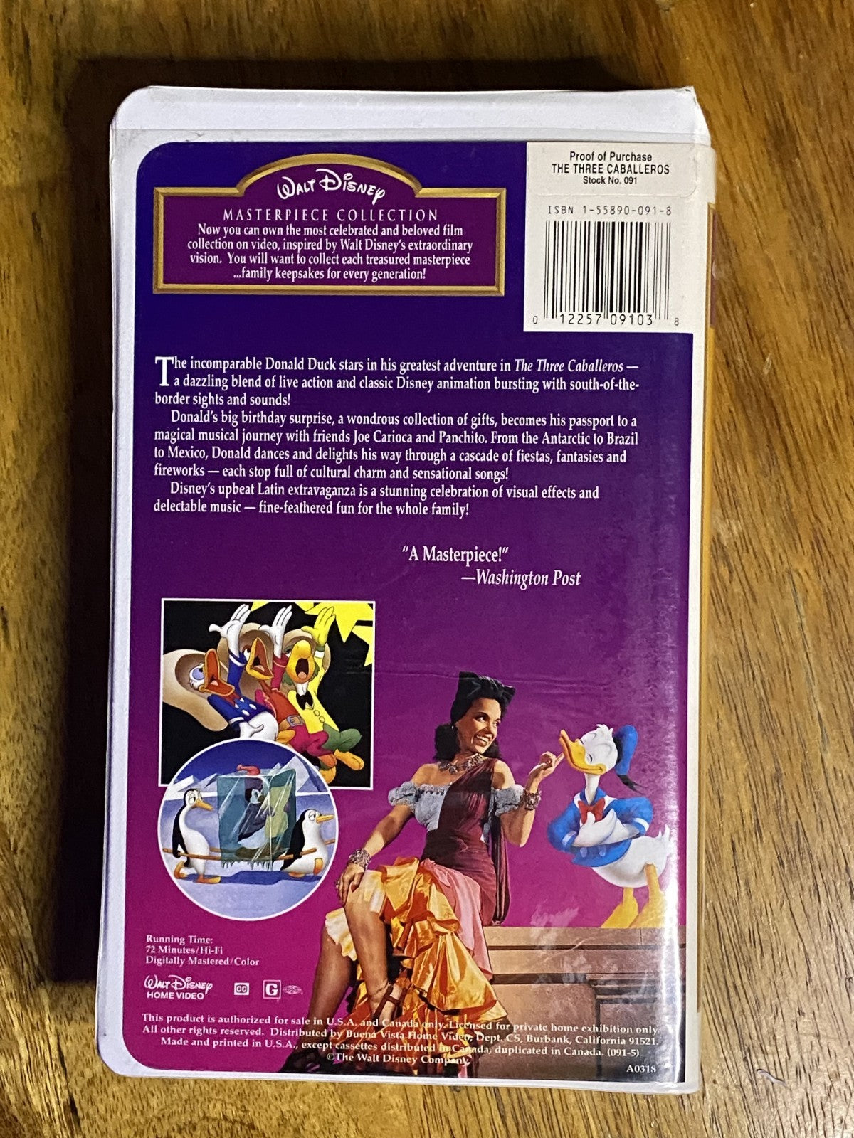 Walt Disney's The Three Caballeros VHS W/ Original Inserts