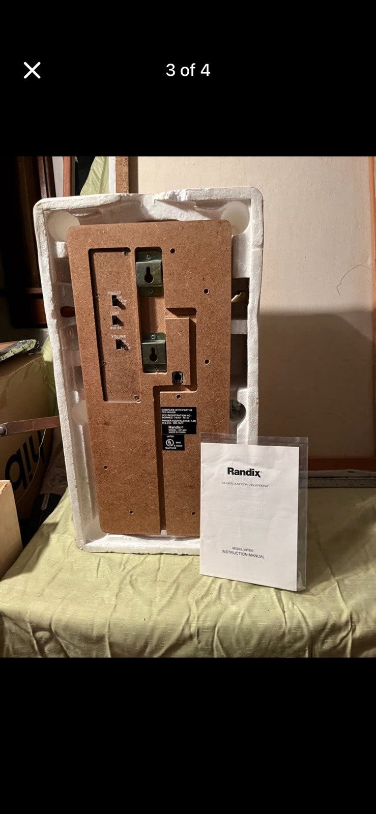 Classic Edition Wall Wooden Telephone • Retro Vintage Style • New in Box • Works