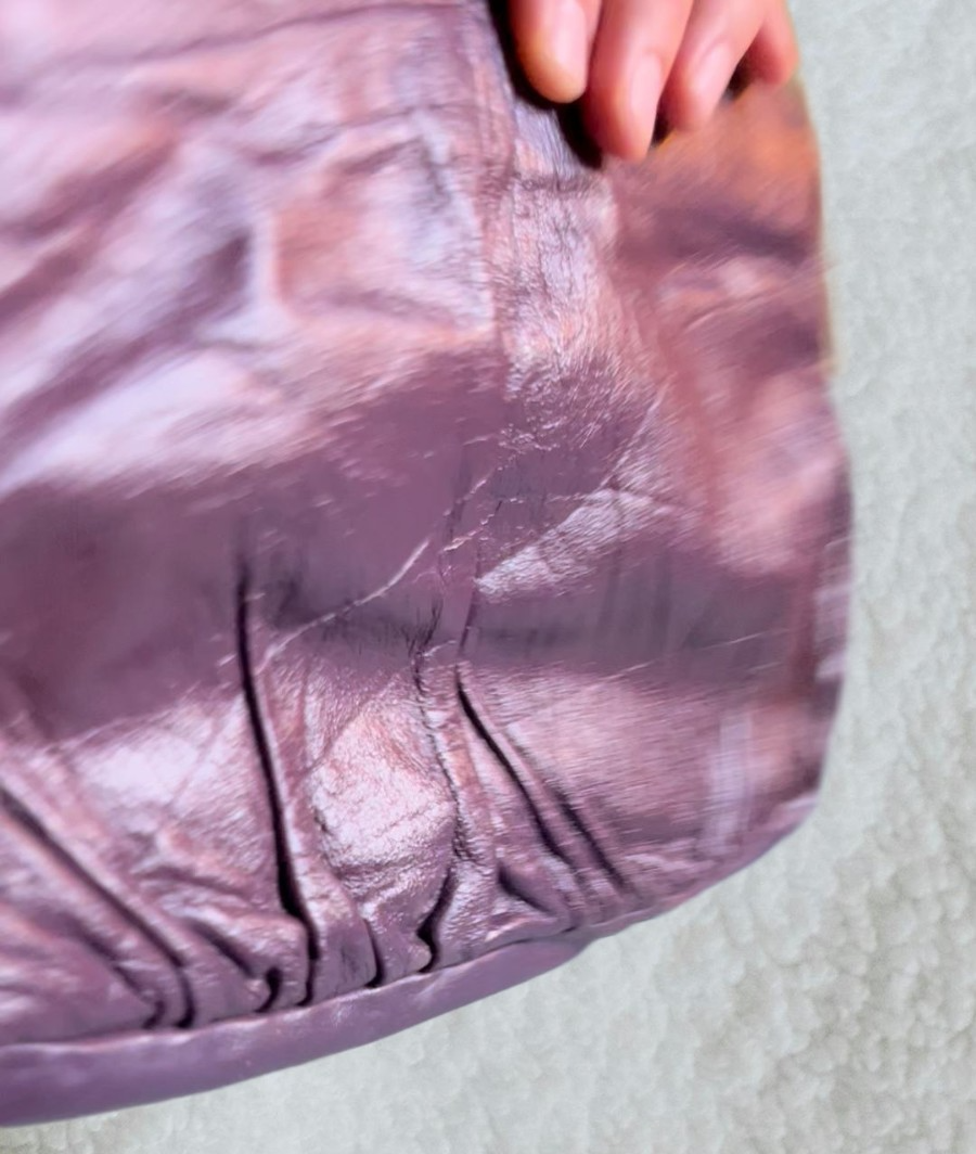 Vintage dark purple leather clutch 70s/80s