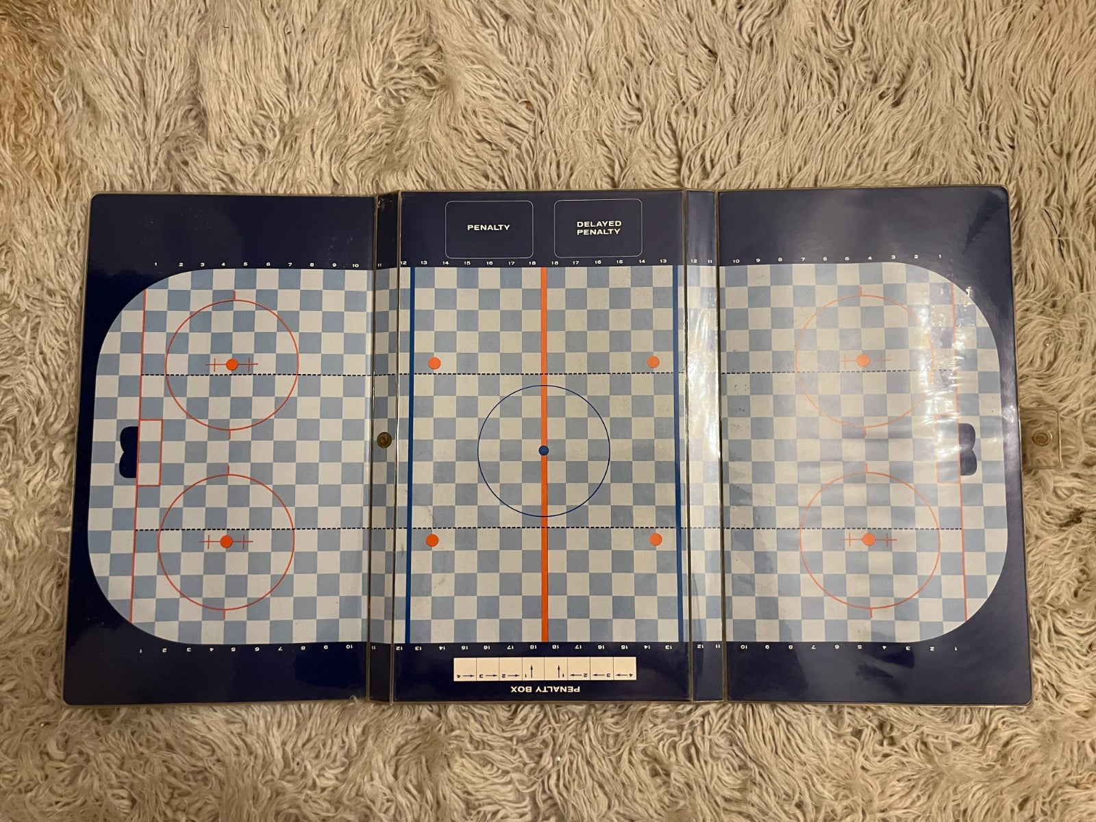 Vintage 1969 Blue Line Hockey Board Game 3M Sports Complete EUC