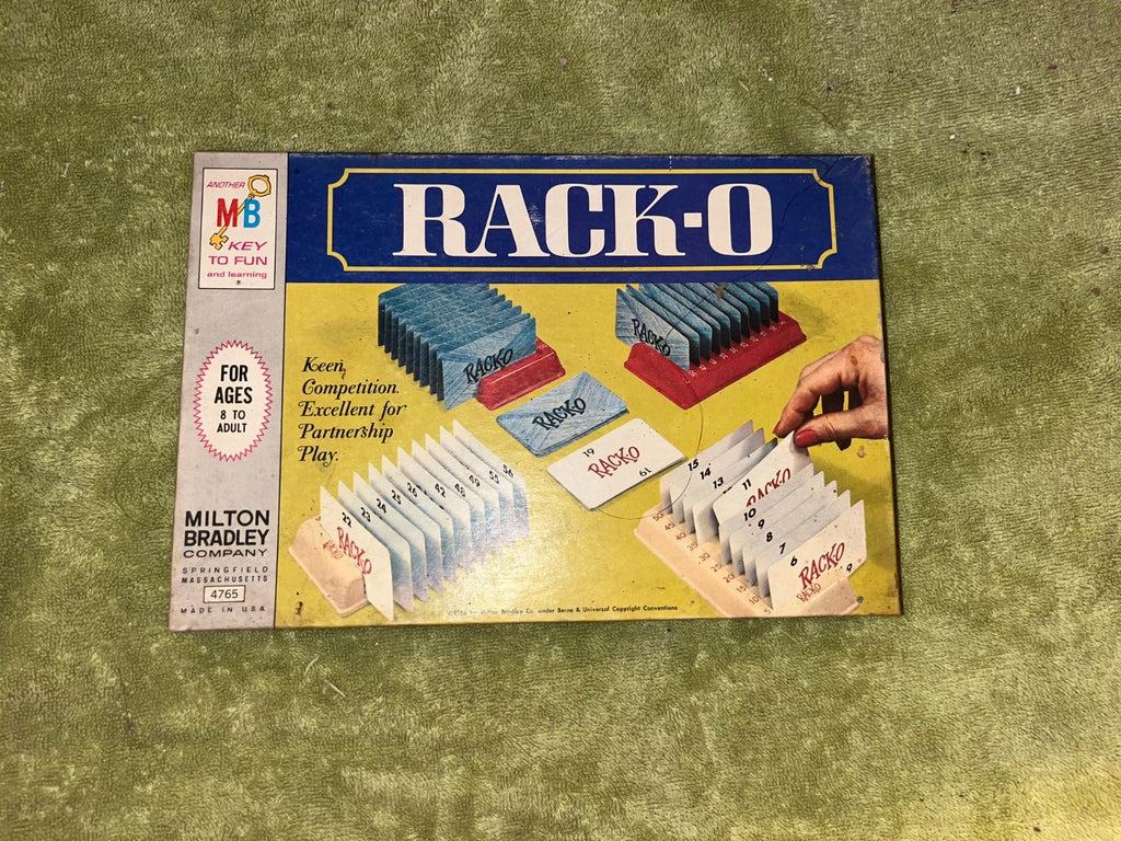 Vintage 1961 Milton Bradley Rack-O game, made in USA, missing 1 card