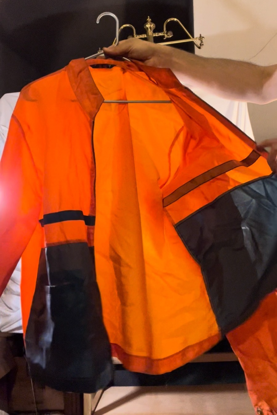 Vintage 90s Mate Bait by David Peyser Orange Navy Colorblock Windbreaker Jacket