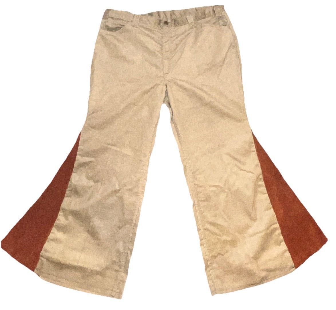 Levi’s Corduroy Pants 42x40 Custom Suede Bell Bottom Flare Vintage 70s Style