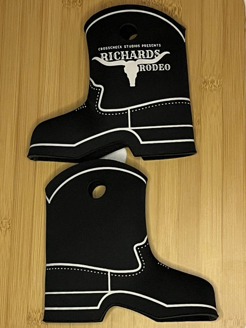 2 NEW Cowboy Boot Shaped Coolie Cup Beer Promo “Richard’s Rodeo”