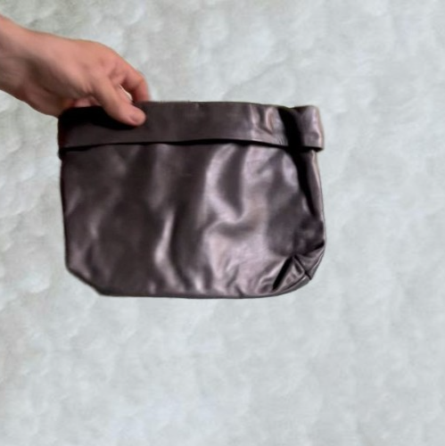 Antonia Designs Black Leather Clutch Purse, Vintage
