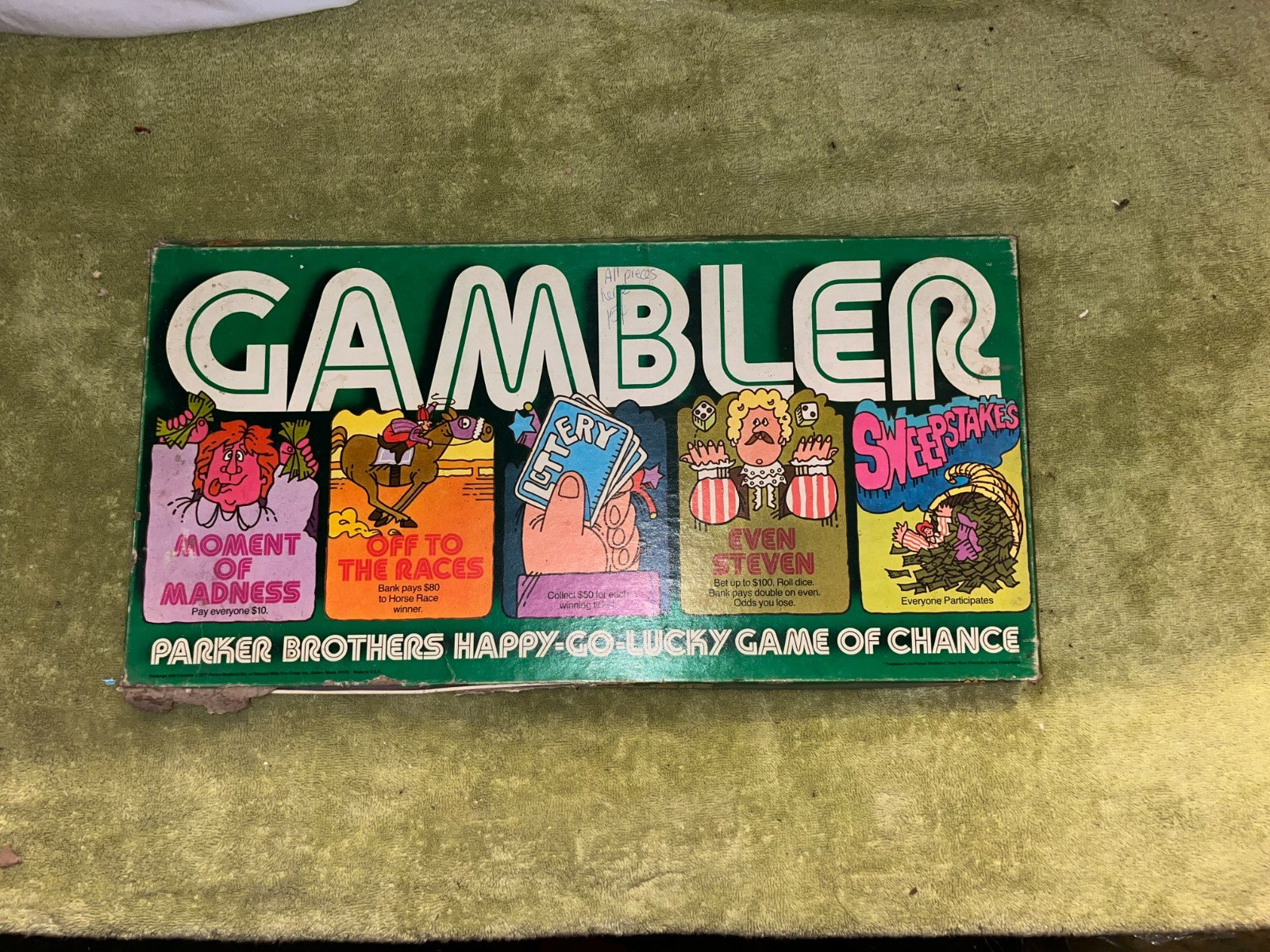 Vintage 1977 Parker Brothers GAMBLER Board Game!