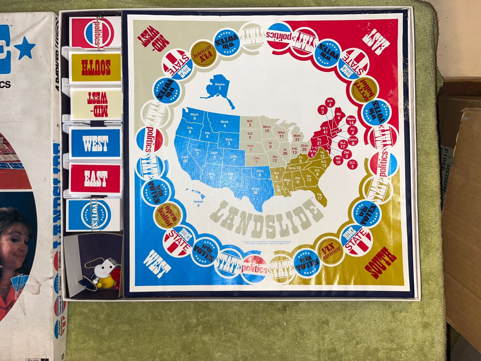 Landslide Parker Brothers Game Power Politics Board Game 1971 Complete Vintage
