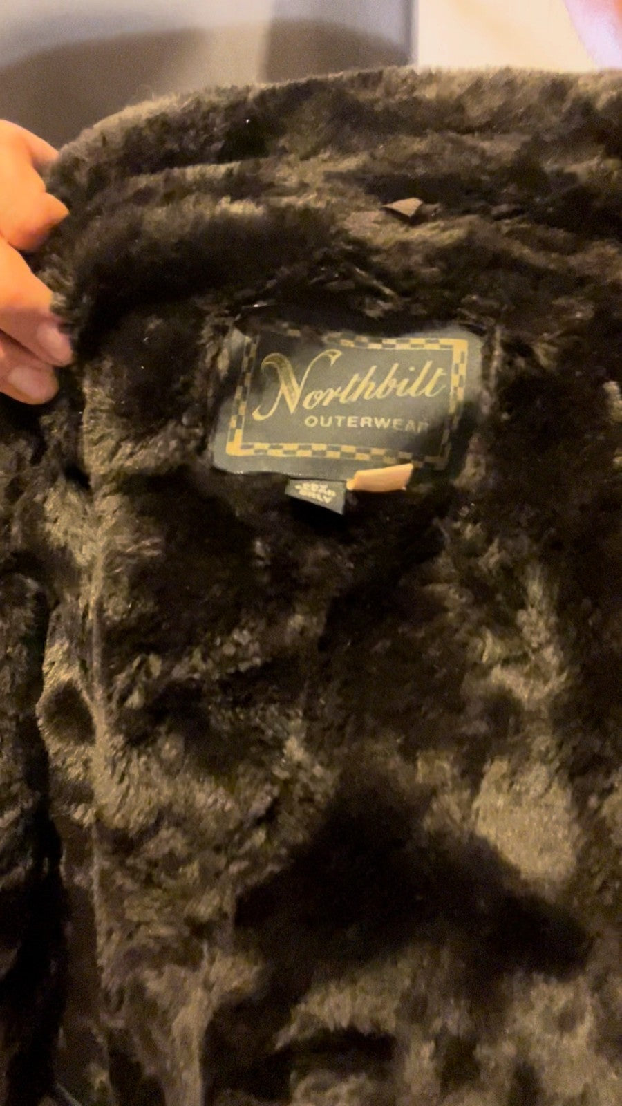 Vintage Northbilt Outerwear XL Heavy Lined Coat Faux Fur Collar 60s 70s