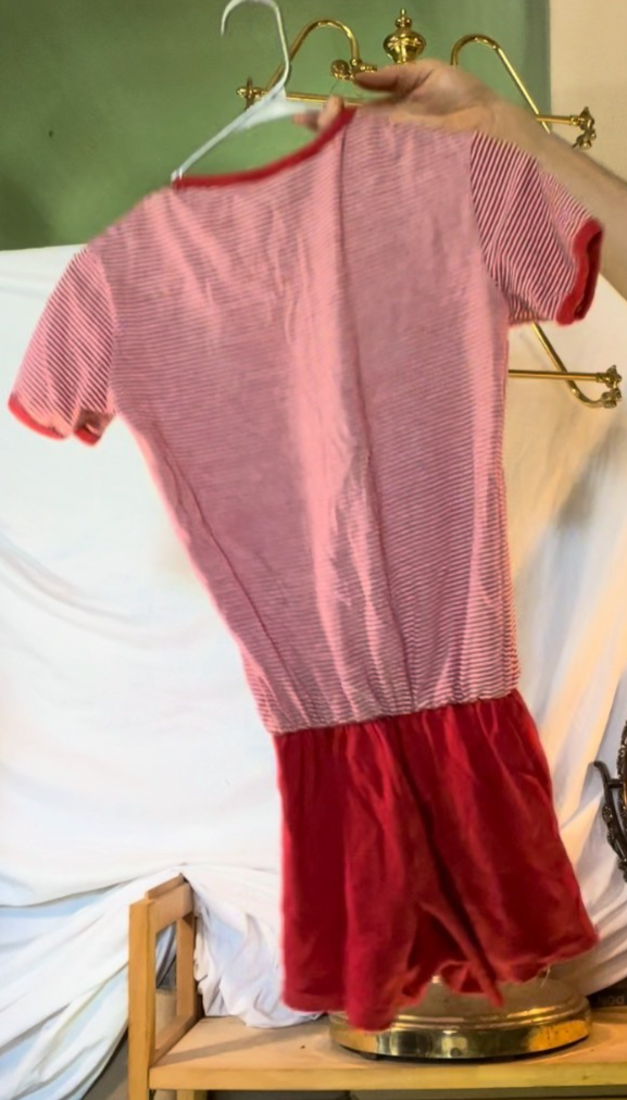 Vintage 80s 90s Red White Striped Romper Gym Outfit Playsuit Women’s M