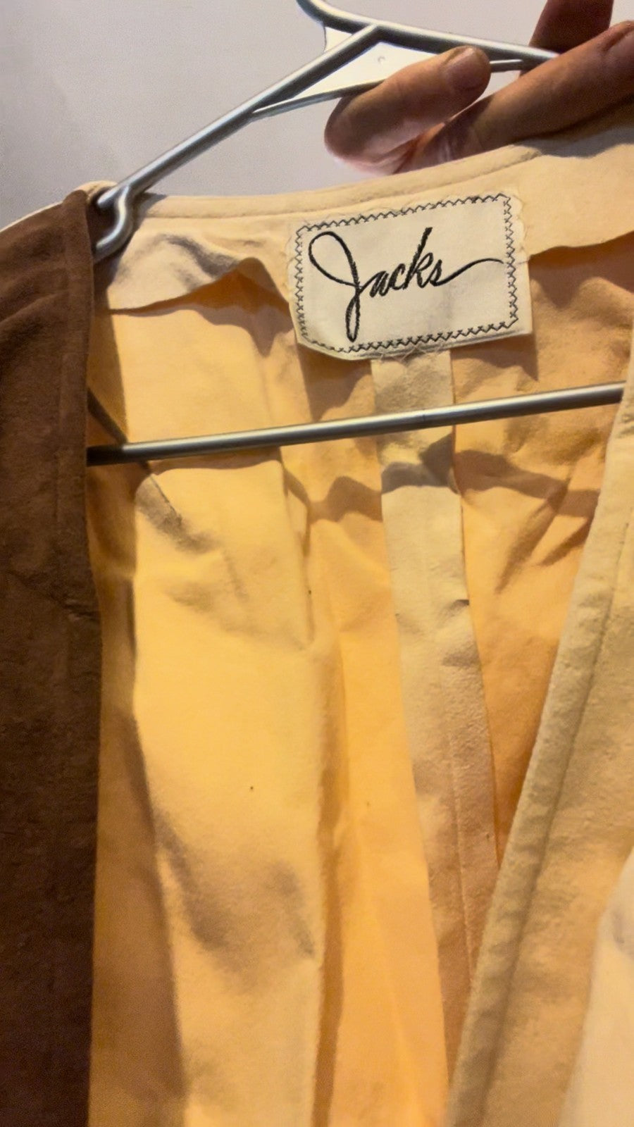 Vintage 90s Jacks Two Tone Jacket Brown Tan Boutique Import Lightweight M/L