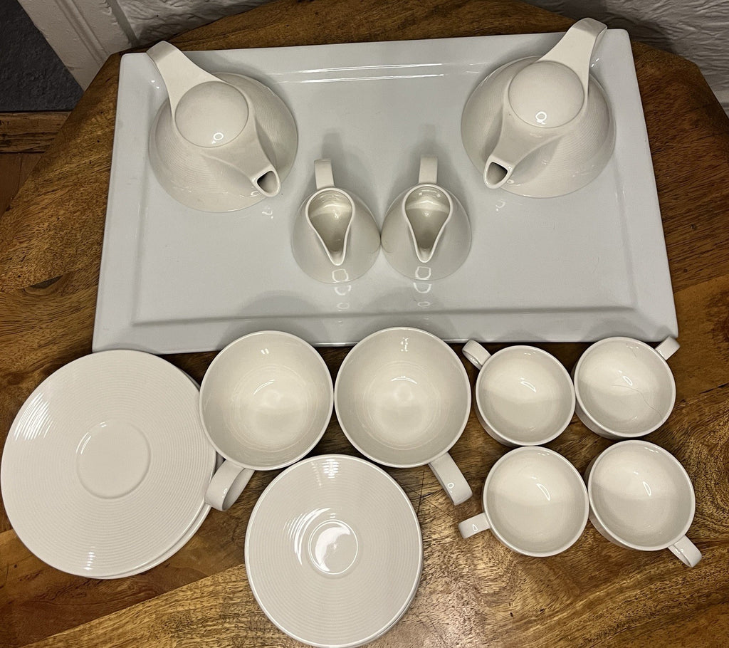 Tria Wish Porcelain Tea Set – Teapots, Cups, Saucers & Tray