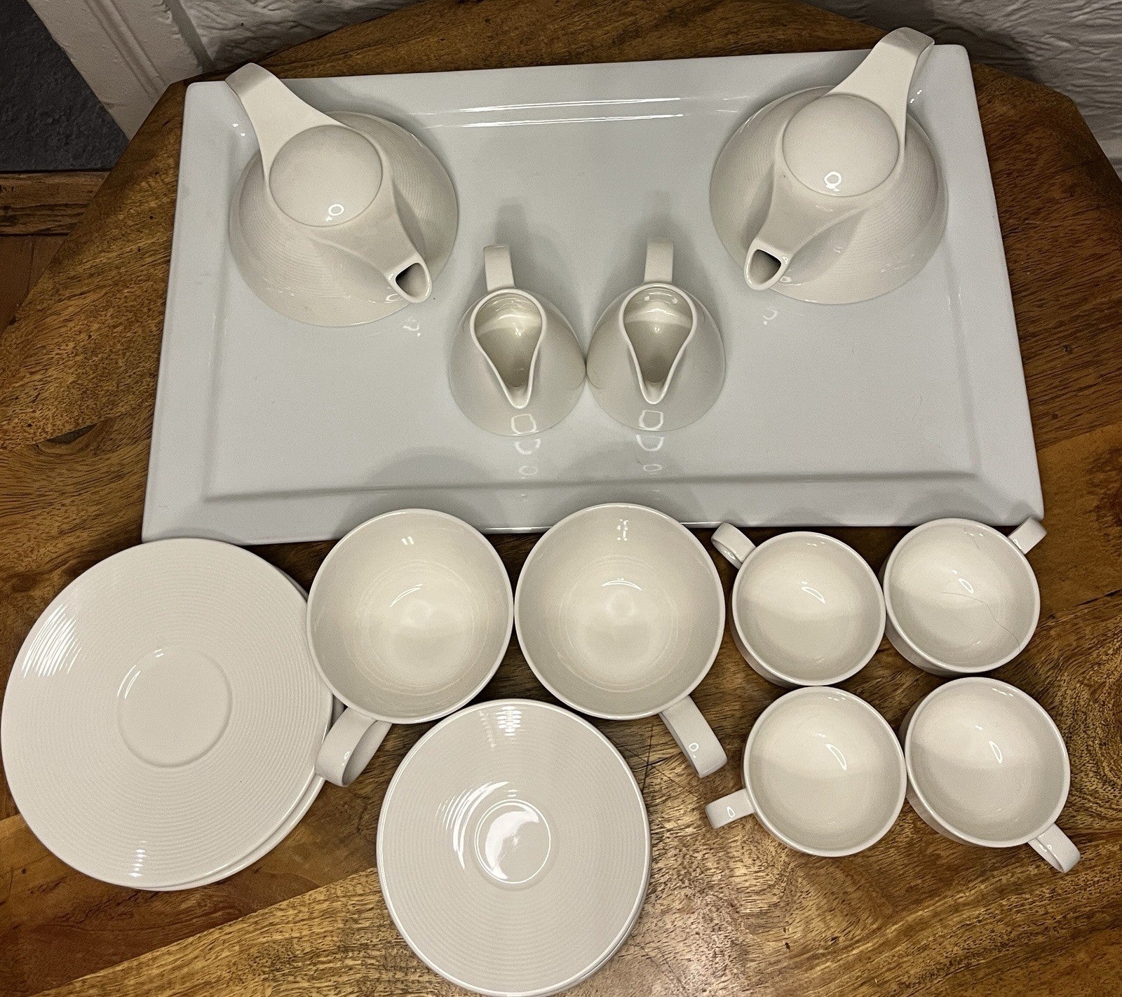 Tria Wish Porcelain Tea Set – Teapots, Cups, Saucers & Tray