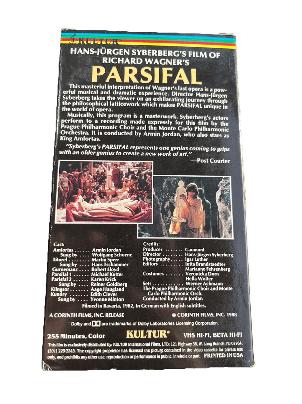 PARSIFAL Betamax Beta Video Tape 2  WAGNER, SYBERBERG, KULTUR, CORINTH FILMS 🎶