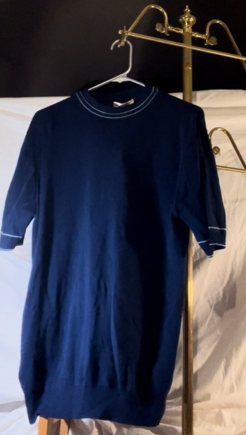 Vintage 90s Arrow Cavalier Navy Contrast Trim Ringer Tee Men’s Large