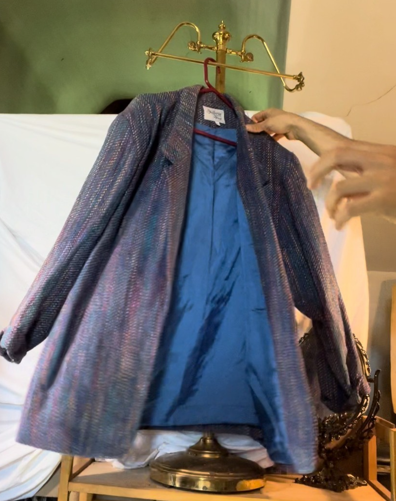 Vintage Galleria Sport Textured Jacket XL Multicolor Blue Lined 80s 90s