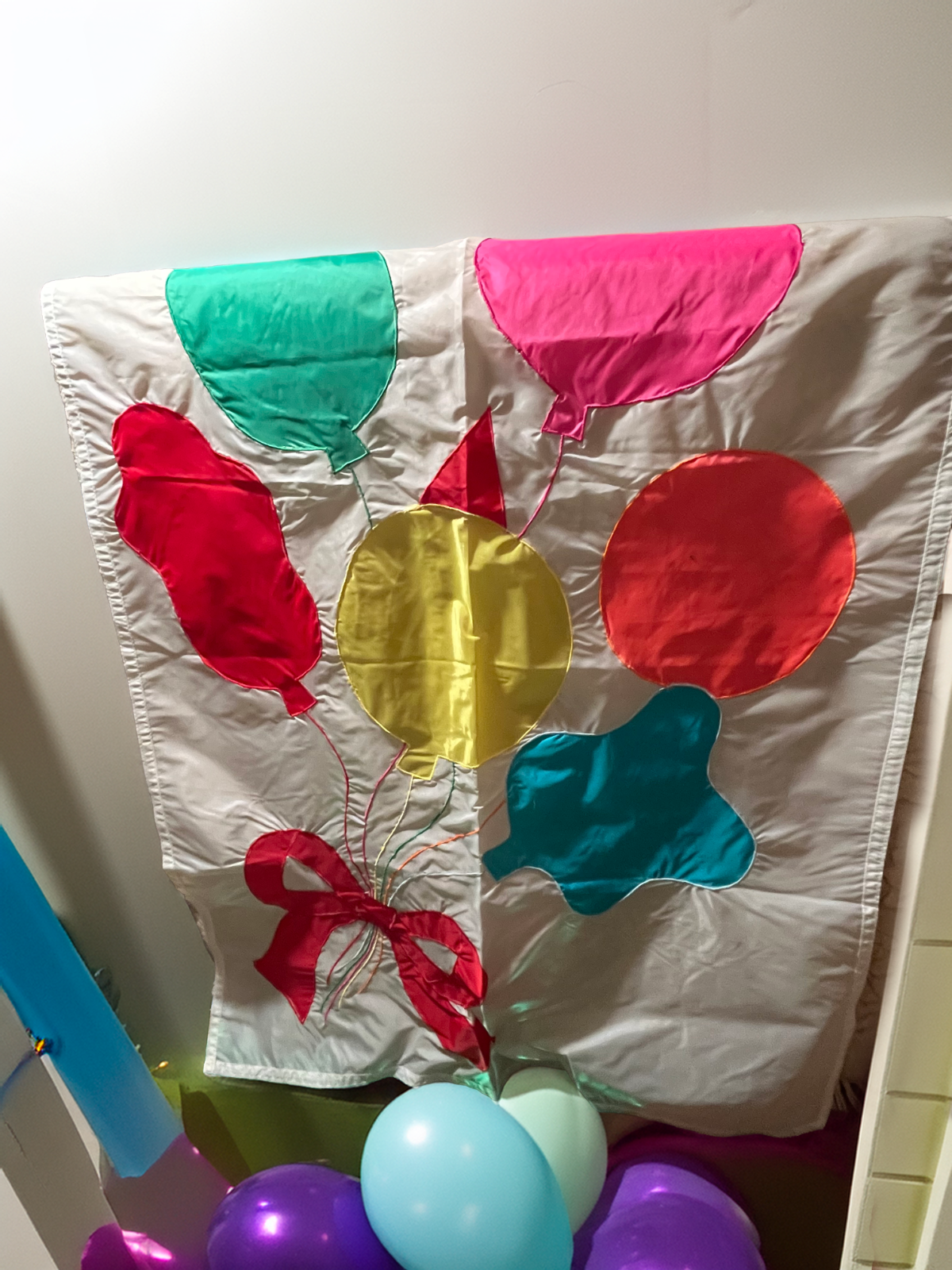 Multi Colored Celebration Balloon Decorative Flag in Great Condition -37" H × 29