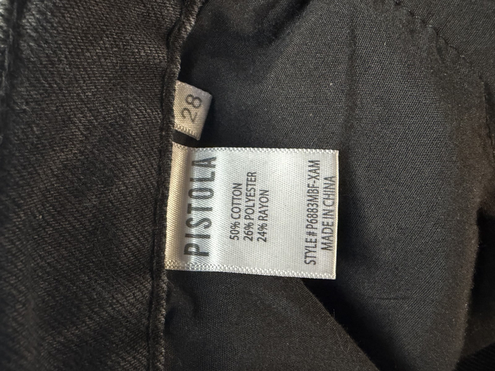 Pistola Jeans Women’s 28 Dark/charcoal Crop Distressed Raw Casual