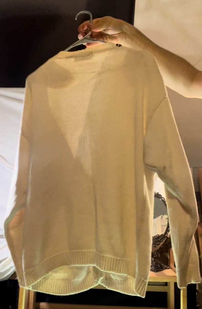 Vintage 80s Tarazzia Crest Cardigan Cream Gold Buttons Women’s M Hong Kong