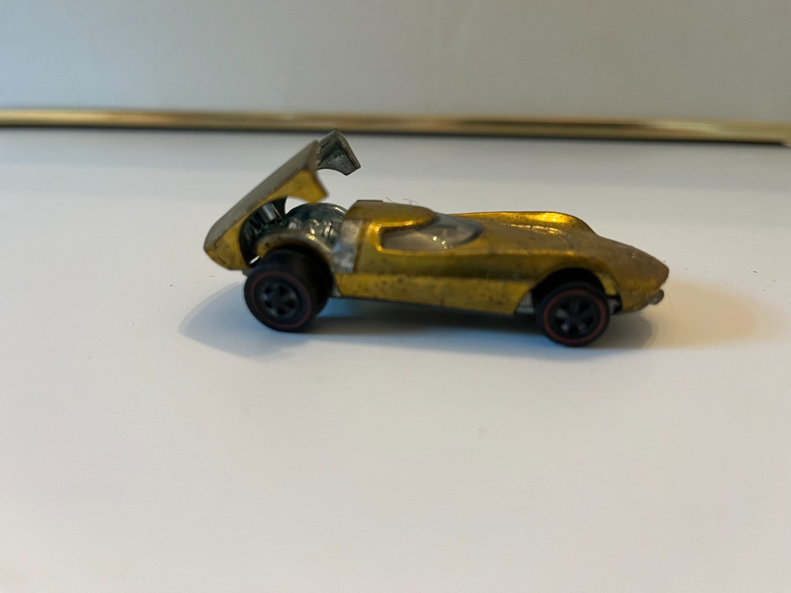 Vintage Mattel Hot Wheels Redline 1968 Turbofire Gold USA and medallion