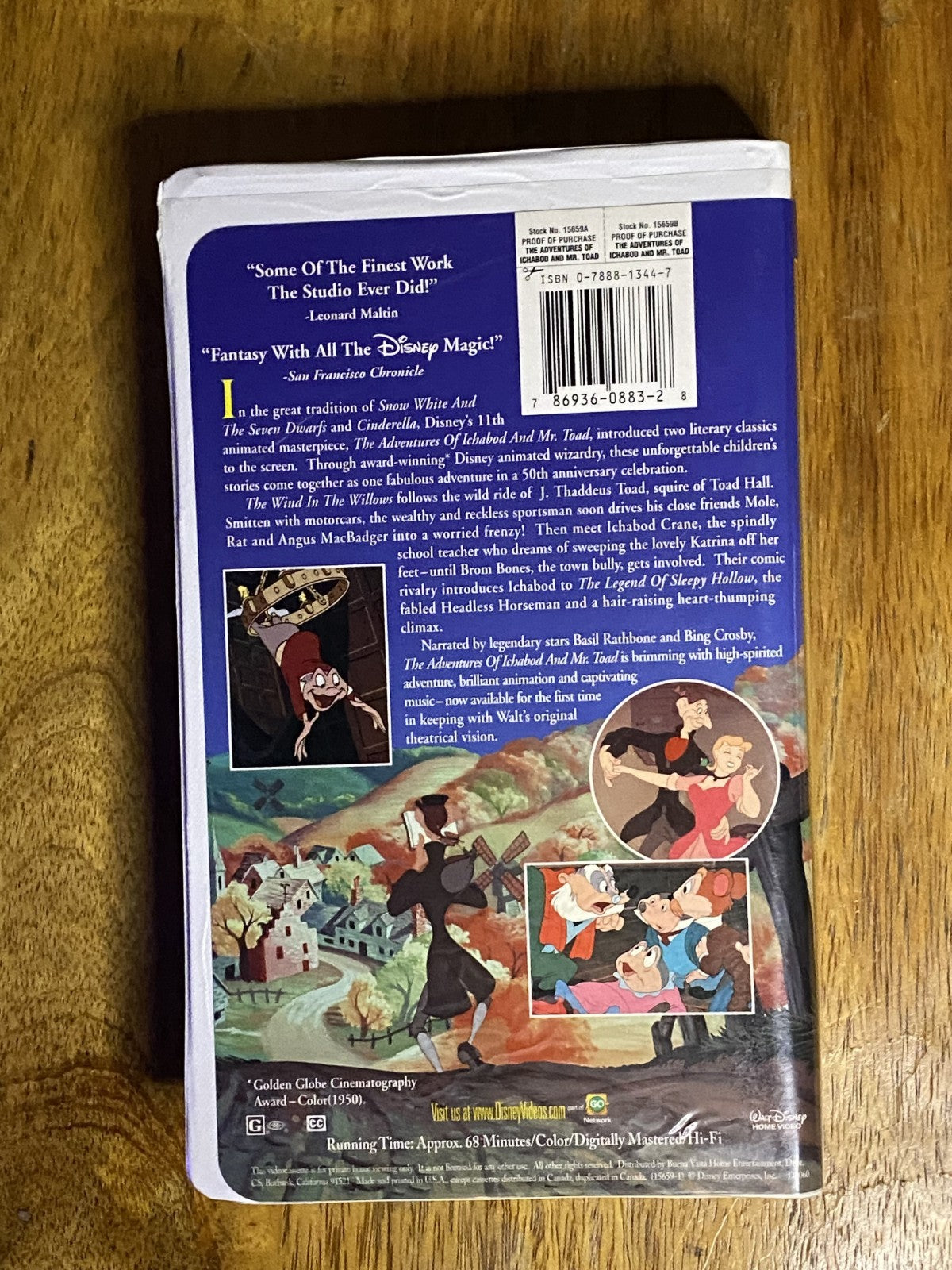 Disney's The Adventures of Ichabod and Mr. Toad VHS- 50th Anniversary Edition