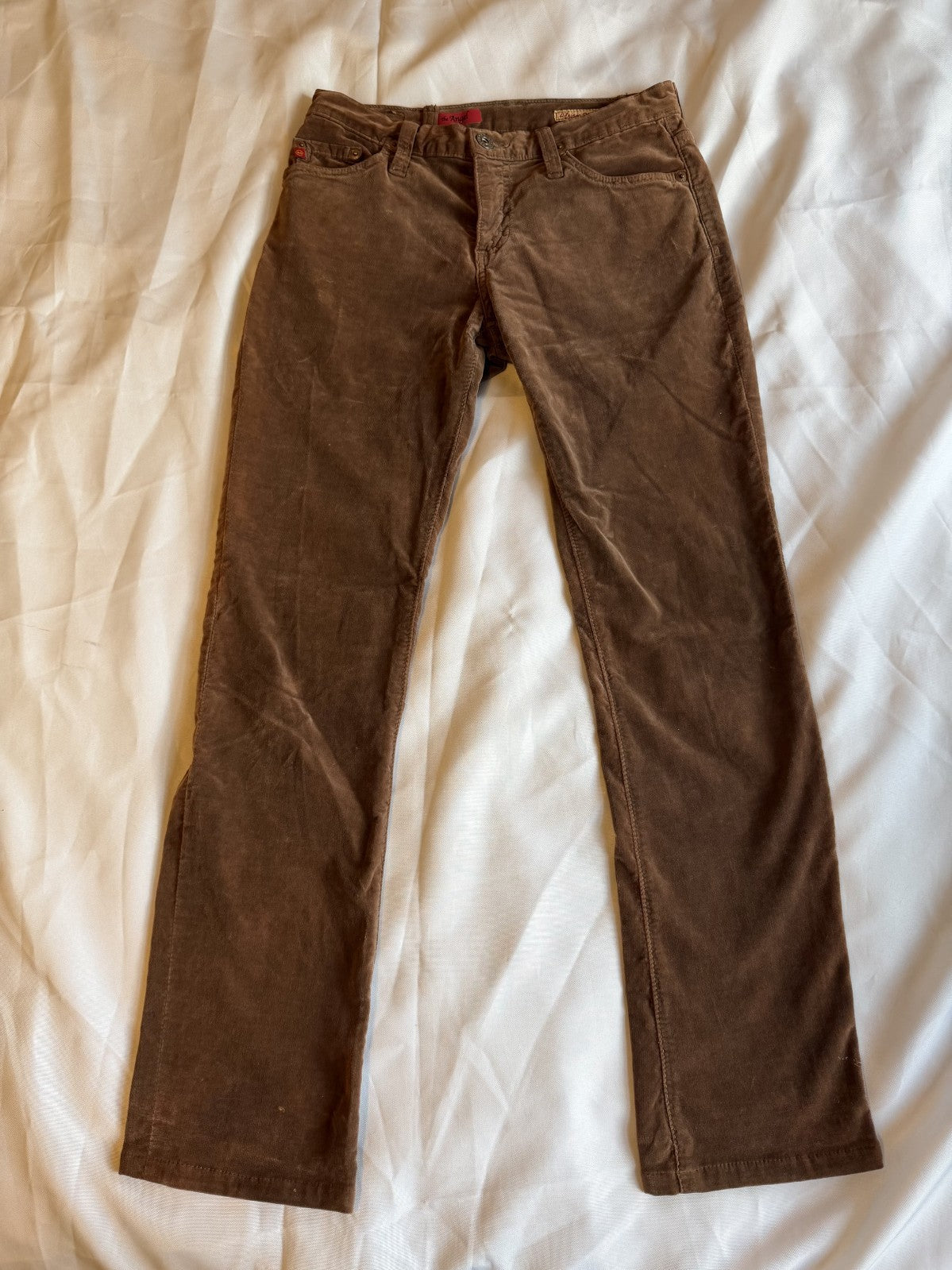 AG Vintage Adriano Goldschmied The Angel Brown Corduroy Bootcut Pants Size 27