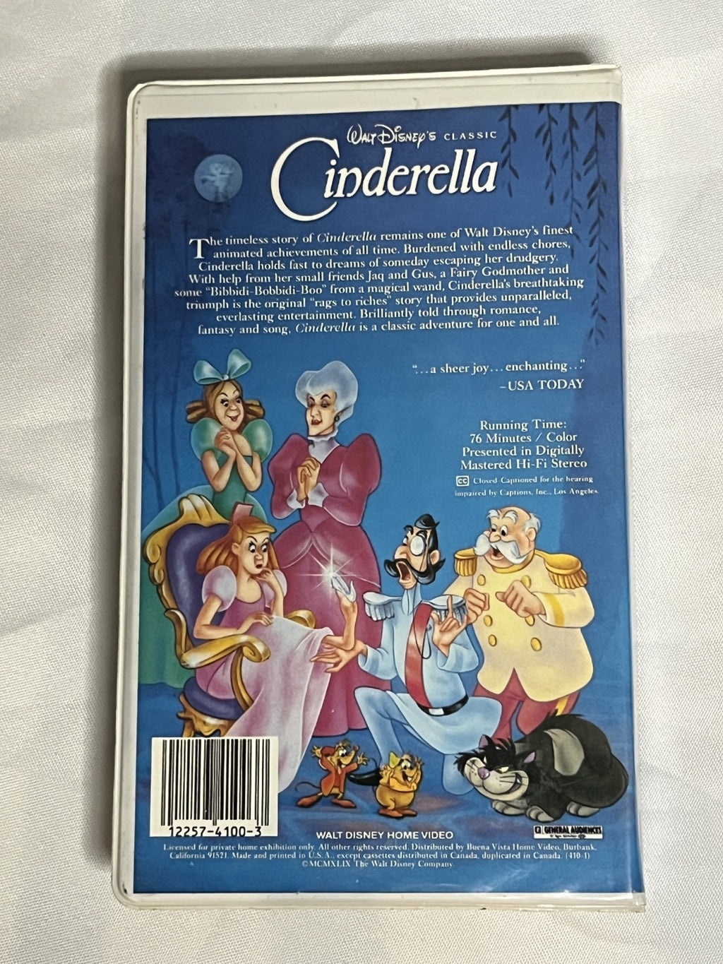 Walt Disney's Classic Cinderella (VHS Tape, 1988) Black Diamond Edition