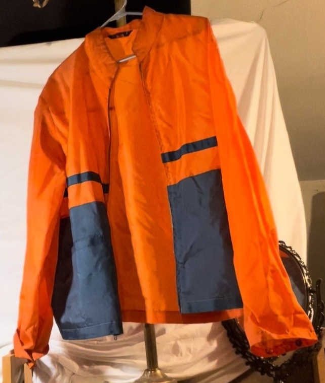 Vintage 90s Mate Bait by David Peyser Orange Navy Colorblock Windbreaker Jacket