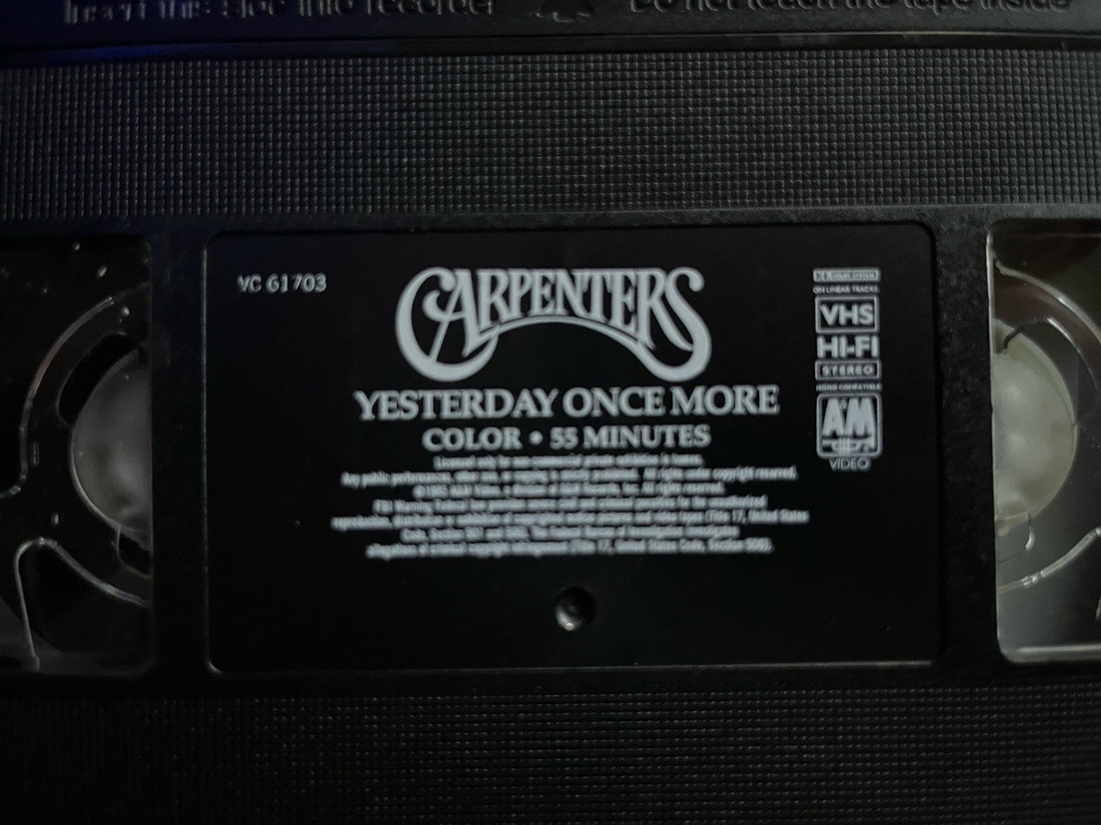 Carpenters Yesterday Once More VHS 1985 Music Collection A&M Video Classic Sound
