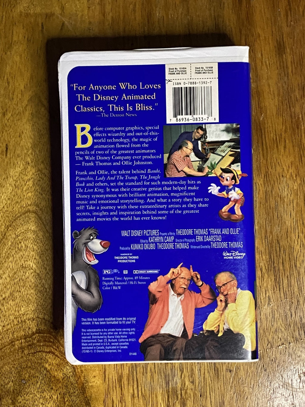 Walt Disney's Frank and Ollie (VHS, 1999)