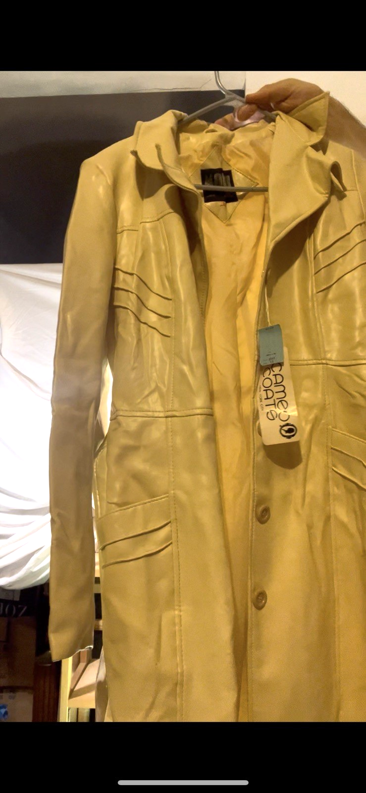 Vintage Korean Yellow Trench Coat Size 12 Mou Cameo Coats NYC With Tag