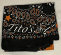 Paisley Bandana Tito's Handmade Vodka Kerchief Black & Orange