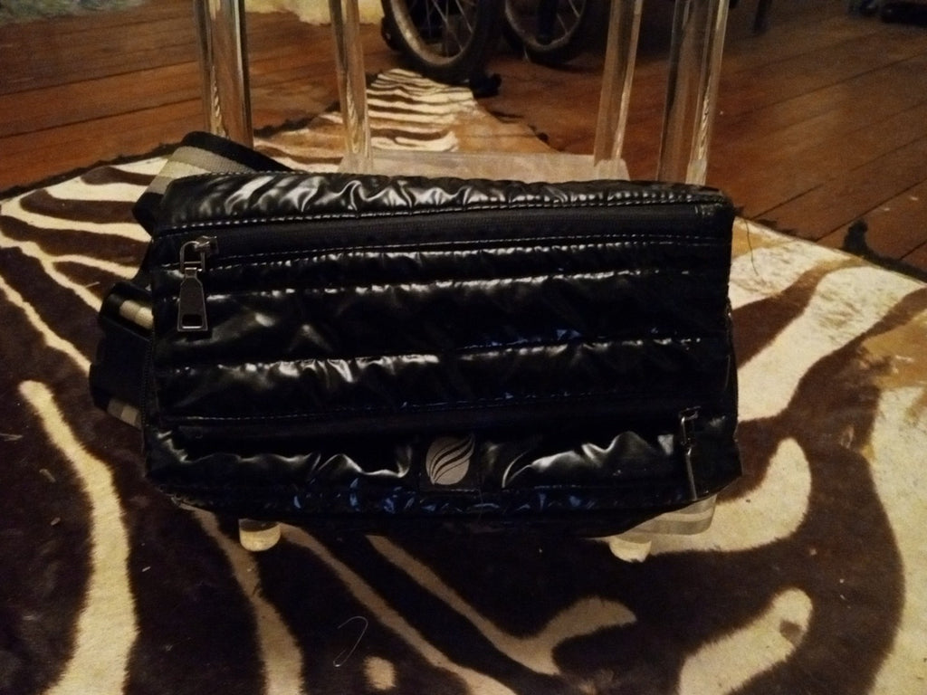 THINK ROYLN Black Bum Bag With Striped Strap
