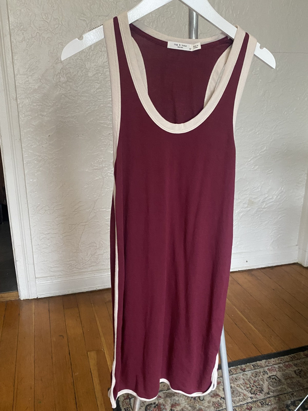 Rag & Bone Maroon Jersey Raglan Tank Dress Small