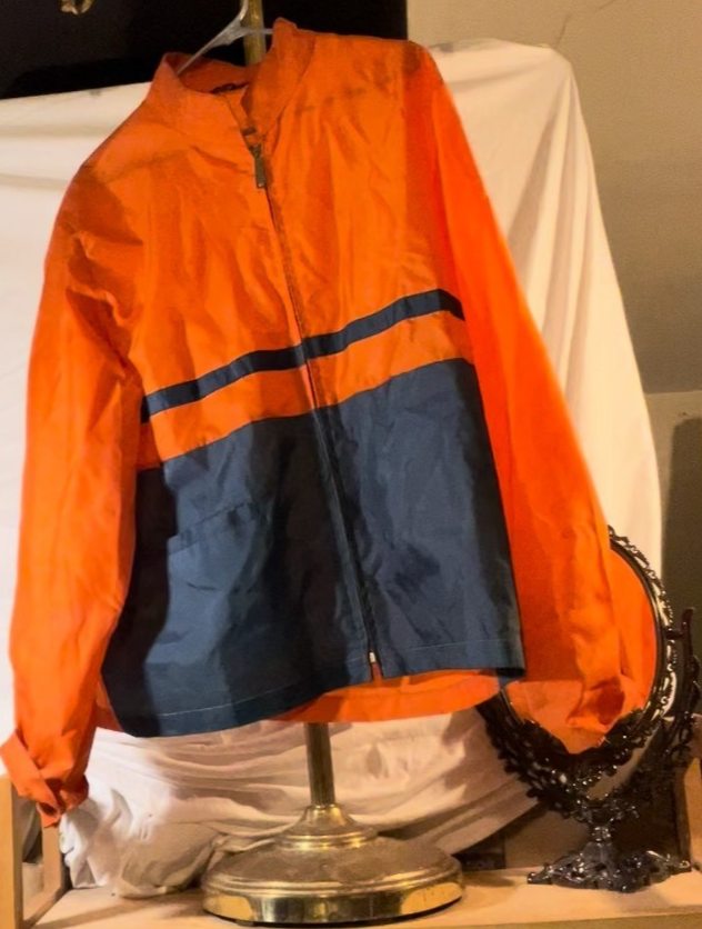 Vintage 90s Mate Bait by David Peyser Orange Navy Colorblock Windbreaker Jacket