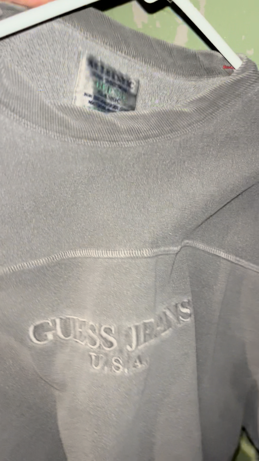 Vintage 90S Guess Jeans Grey Sweatshirt Sz Large